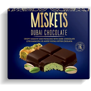 Dubai Çikolatası Bitter Antep Fıstıklı Çıtır Kadayıflı Dolgulu Tablet Çikolata 100 gr