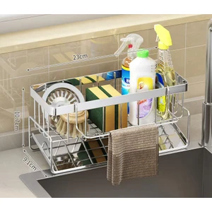 Comfy Haven Paslanmaz Çelik Mutfak Lavabo Düzenleyici Süngerlik Bulaşık Bezi Kurutma Rafı (Yurt Dışından)