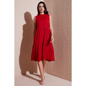 Regular Fit Kolsuz Midi Elbise Bayan Elbise 5869008