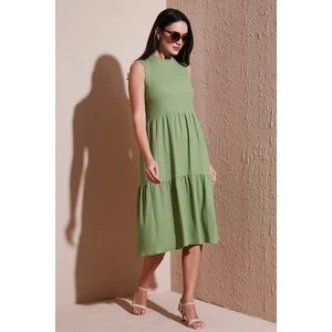 Regular Fit Kolsuz Midi Elbise Bayan Elbise 5869008
