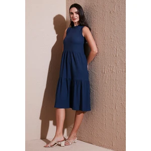 Regular Fit Kolsuz Midi Elbise Bayan Elbise 5869008