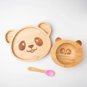 Panda Bambu Tabak Seti Mavi