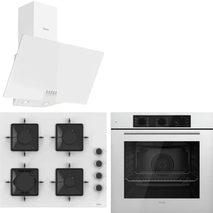 QBL62CB - SS206 -D087 60 cm Beyaz Cam Turbolu Ankastre Set -Yeni 2025