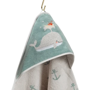 Casadora Baby Balina Desenli Işlemeli Velur Havlu Kundak - 80 x 80 cm