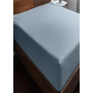 More home  tek  kişilik pamuklu  lastikli çarşaflı  mavi