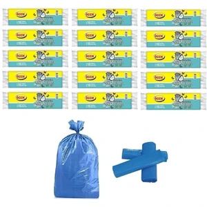 Battal Boy Çöp Poşeti 75x90 cm 10'lu Rulo 15 Paket Mavi