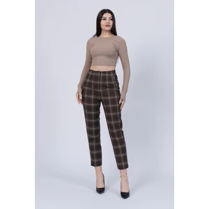 Trend Önü Pensli Zr Model Ekose Pantolon 30102