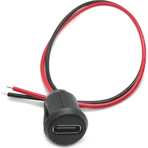 Type C Panel Montaj Dişi Soket 2 Pin 15CM Kablolu Uzatma USB 3.1 Konnektör Araba Kamera Oyuncak
