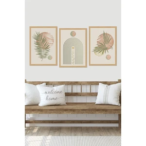 Dekorize mdf tablo seti 3 parça 3 mm - salon oturma odası ıçin bohem duvar dekoru 3048