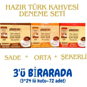 Hazır Türk Kahvesi 3'ü 1 Arada Sade-Orta-Şekerli 3x 24'lü Kutu