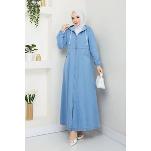 Pamuk Butik Kadın Gizli Fermuarlı Cepli Kot Kap -PMK387