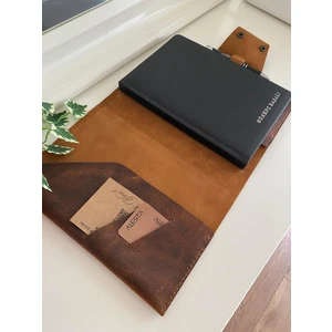 Alesta Leather (Isim Yazıyoruz) El Yapımı Hakiki Deri A5 Ajanda Kılıfı - Defter & Kalem Hediyeli
