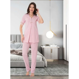 Dvina Effortt Lohusa Pijama Takımı Pembe - 9012
