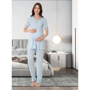 Dvina Effortt Lohusa Pijama Takımı Mavi - 9012