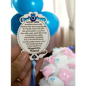 25 Adet Ahşap Hediyelik Magnet Ayetel Kürsi Detaylı Söz,nişan,nikah, Bebek, Mevlid