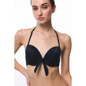Siyah Cup Push Up Balenli Bikini Üstü