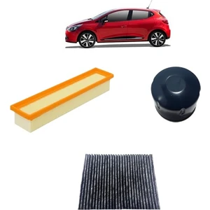 Renault Clio 4 3Lü Karbon Filtre Bakım Seti 1.2 16 Valf D4F 2012-Sonrası KİT1056E