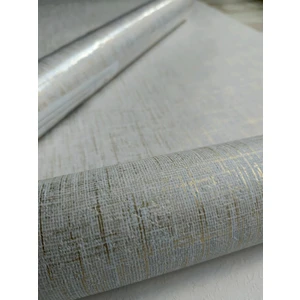 Krem Üzerine Işıltılı Gold Silinebilir Hafif Kabartmalı Sade Duvar Kağıdı 5 M²