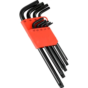 9parça Siyah Uzun Tork Alyan Anahtar Takımı -Tork Alyan Seti - 9 Pcs Black Cr-V Torx