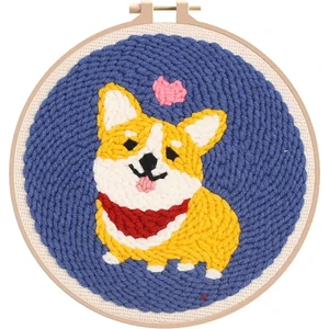 Kasnaklı Goblen Punch (Panç) Işleme Seti 20 cm Köpek Deseni
