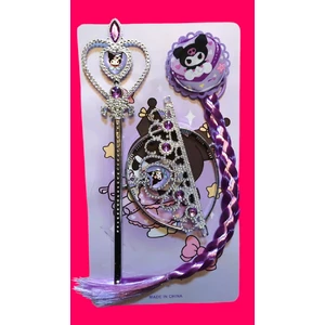 Madam Shushu Kuromi Postişli+Asalı+Taçlı Çocuk Set