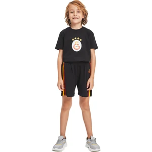 GS Store Galatasaray Çocuk Şort C241089 Siyah Renk Lisanslı Ürün Çocuklar İçin