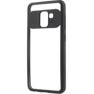 Galaxy A8 2018 Uyumlu Kılıf Özel Tasarım Renkli Yumuşak Silikon Kenarlı Arkası Şeffaf Kapak