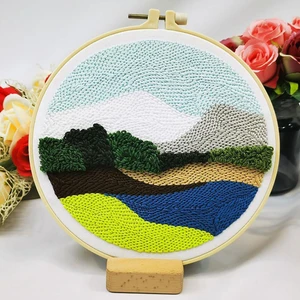 Kasnaklı Goblen Punch (Panç) Işleme Seti 20 cm Nehir Deseni