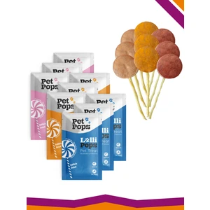 Pet Pops Lollipops Dondurularak Kurutulmuş Karışık Mix Lezzet Paketi Kedi Köpek Ödülü Lolipop 9'Lu Lolipopu