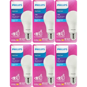 13W (100W) 6500K (Beyaz Işık) E27 Duylu LED Ampul (6 Adet)