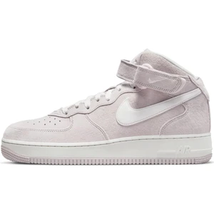 Air Force 1 '07 Mid Qs Leather  Sneaker  Deri Yüksek Bilek Günlük Spor Ayakkabı Beyaz Pembe