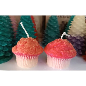 Dekoratif Cup Cake Mum  2 Adet