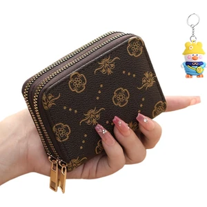 Runxi Life Hall Bayan Kart Tutucu Çift Fermuarlı Organ Moda Çoklu Kart Yuvası Kart Tutucu Para Cüzdanı (Yurt Dışından)