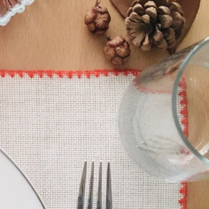 Etamin İşlemelik Kenarları işlemeli Runner