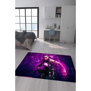 Doruklar Home Collection Kaymaz Taban Makinada Yıkanabilir Dijital Baskı Valorant Reyna Desenli Çocuk Odası Halısı Dot Taban Halı VL19