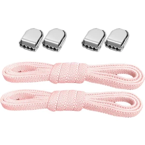 Akıllı Kilitli Ayarlanabilir 1 Çift Pembe 6 mm Lastik Pratik Bağcık