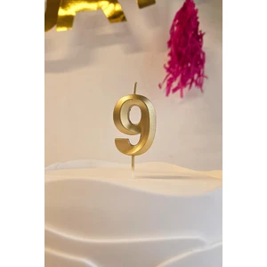 9 Yaş Gold Mum Rakam Pasta Mumu Yaş Mum Gold Renk