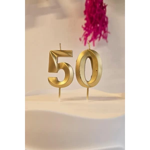 50 Yaş Gold Mum Rakam Pasta Mumu Yaş Mum Gold Renk