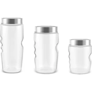 Sunset 3'lü Cam Saklama Kabı Şeffaf