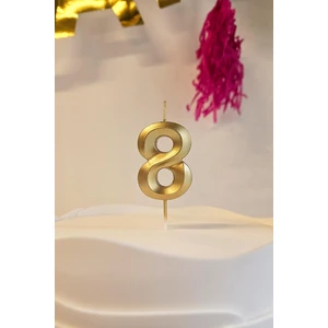 8 Yaş Gold Mum Rakam Pasta Mumu Yaş Mum Gold Renk
