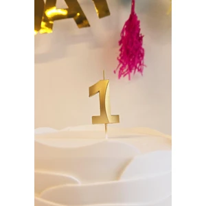 1 Yaş Gold Mum Rakam Pasta Mumu Yaş Mum Gold Renk