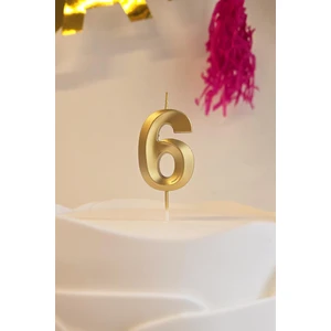 6 Yaş Gold Mum Rakam Pasta Mumu Yaş Mum Gold Renk