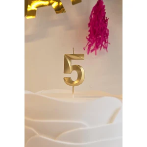 5 Yaş Gold Mum Rakam Pasta Mumu Yaş Mum Gold Renk
