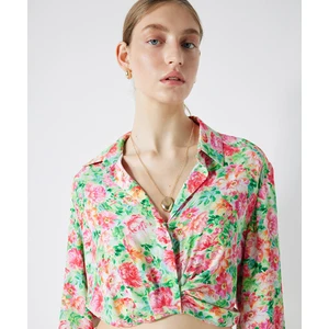Miss İpekyol Çiçek Desen Crop Bluz