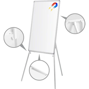 50 cm  x 70 cm  Teleskopik Ayaklı Manyetik Yazı Tahtası Beyaz