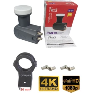 4'lü Dört Çıkışlı Çanak Anten Lnb'si+20 mm Lnb Tutucu Plastiği