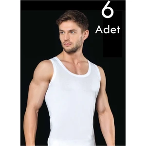 Erkek Penye Atlet 6'lı Paket Beyaz
