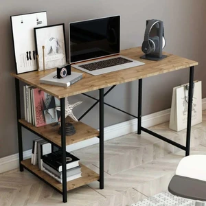 Falez 2 Raflı Çalışma Masası 60 x 120 - Bilgisayar Ofis Ders Masası Ceviz