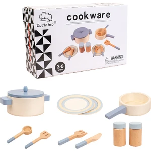 Fuding Selection Fuding Seçimi Ahşap Çocuk Simüle Edilmiş Sofra Seti, Simüle Edilmiş Düz Tabanlı Wok, Erkek ve Kız Pişirme Oyuncakları (Yurt Dışından)