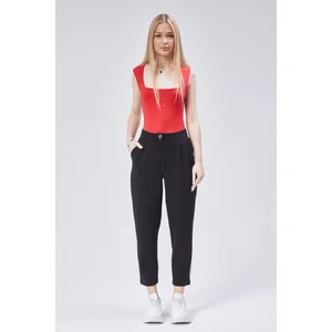 Kadın Likrali Rahat Örme Palazzo Pantolon